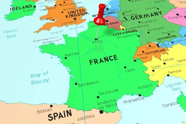 Mapa de Francia con las ciudades más grandes